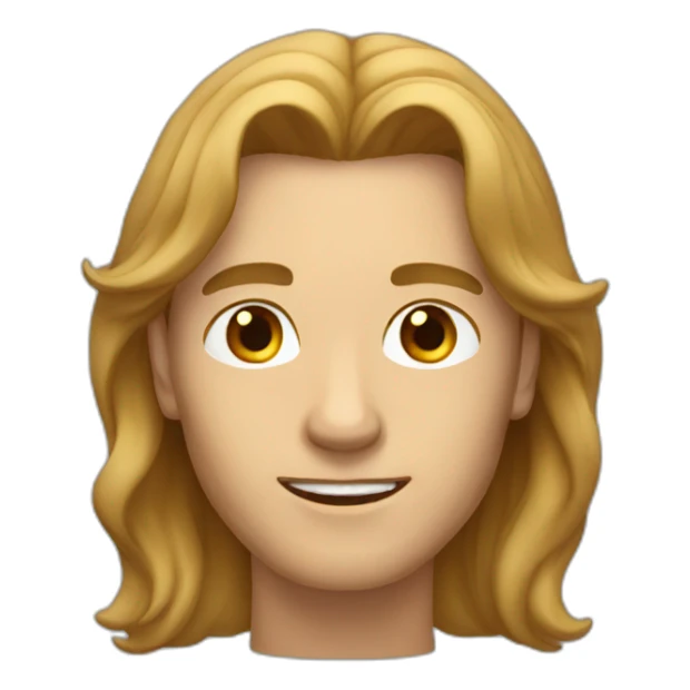 Man with long light brown hair without moustache sticker