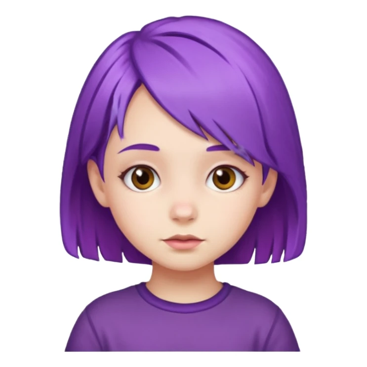 little girl with purple hair sticker