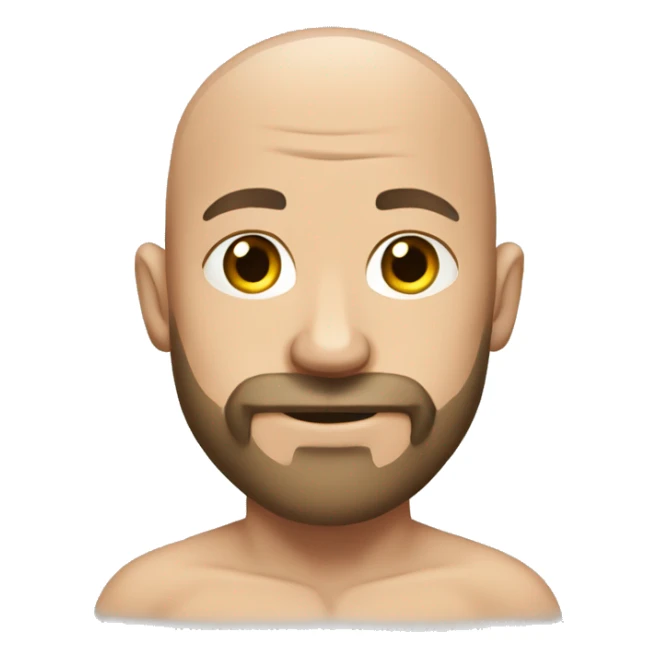 muscular bald man with beard in towel sticker
