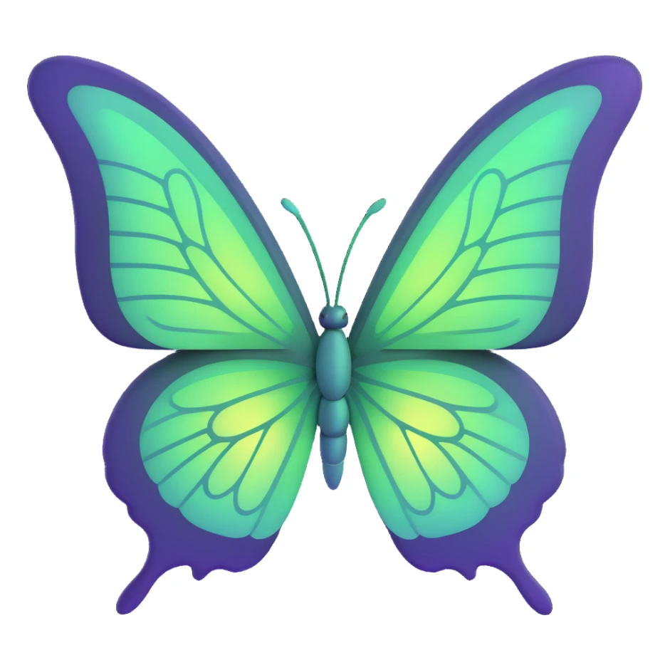 Add a glowing outline around the butterfly's wings, keeping the vibrant #c0ff53 green, glowing highlights, magical particles, dreamy aura, elegant fine vein patterns, layered textures, ornamental accents, and transparent background in a 3D cartoon, digital fantasy art style. sticker