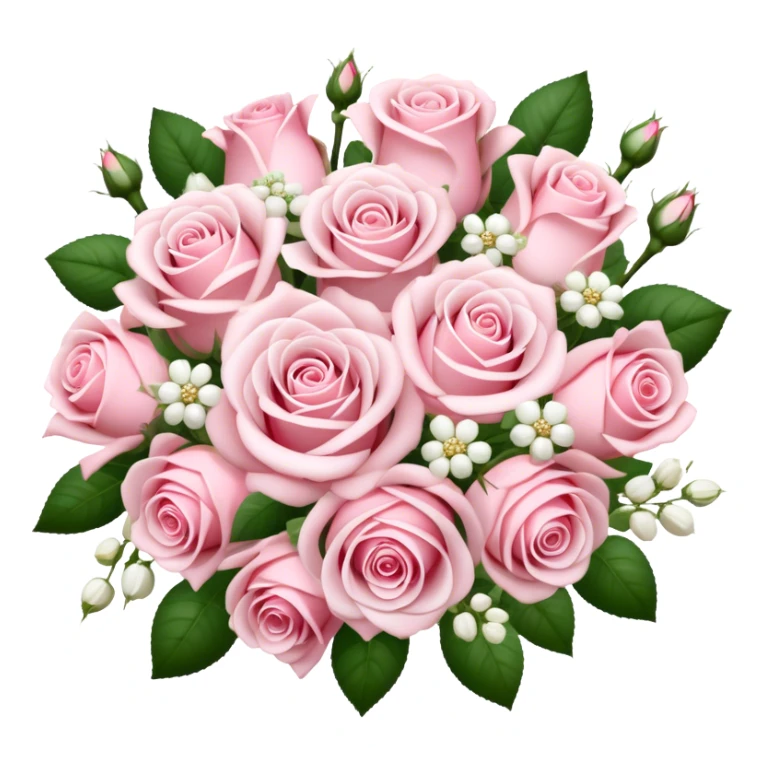 Light Pink with roses and white flowers wedding bouquet realistic  sticker