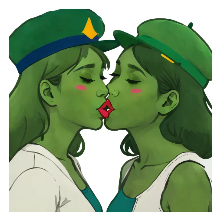 Two girls kissing sticker