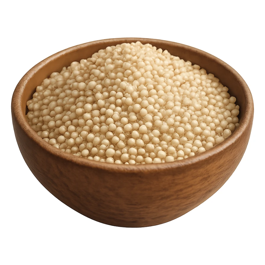 realistic style quinoa grains in a bowl, no background sticker