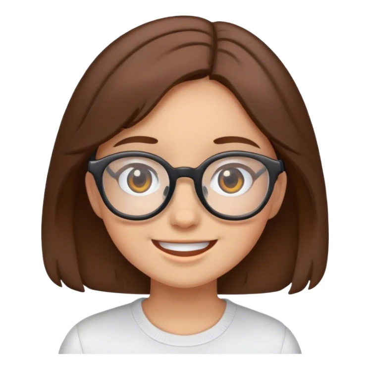 Girl with brown hair and glasses traveling sticker