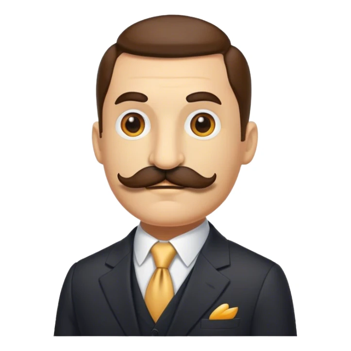 Cockeach with moustache wearing a suit  sticker