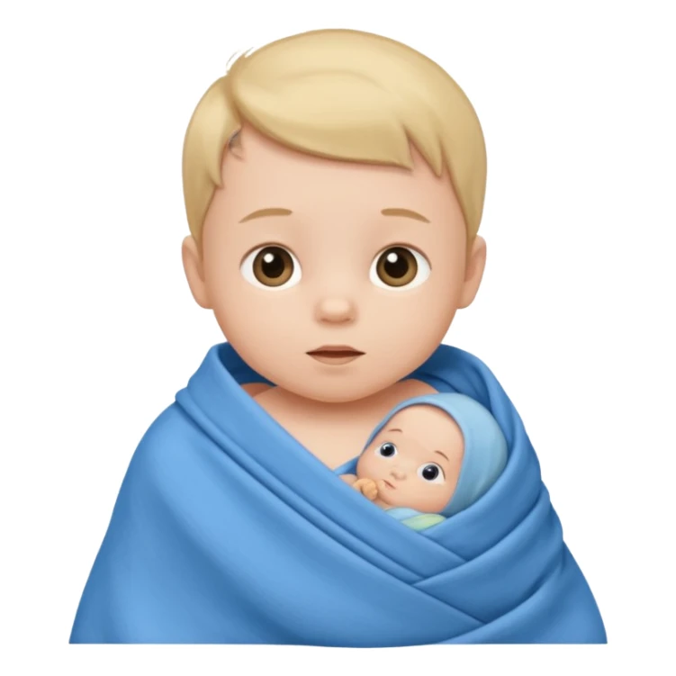 Baby boy in blue swaddle sticker