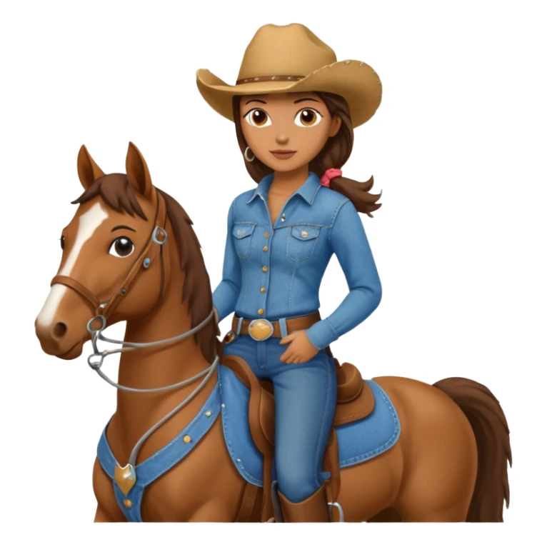 covboy on the horse woman  sticker