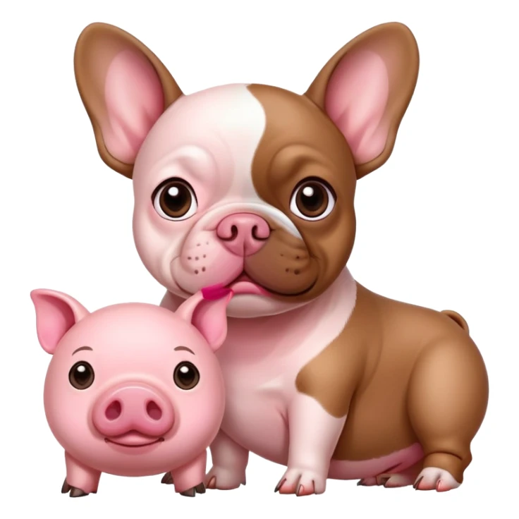 French bulldog and a pig sticker