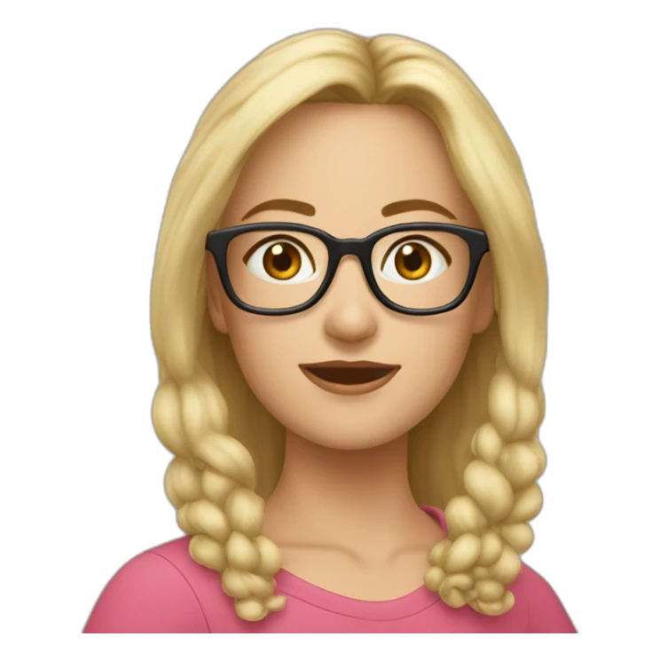 Alicia rubia media melena gafas 48 años sticker