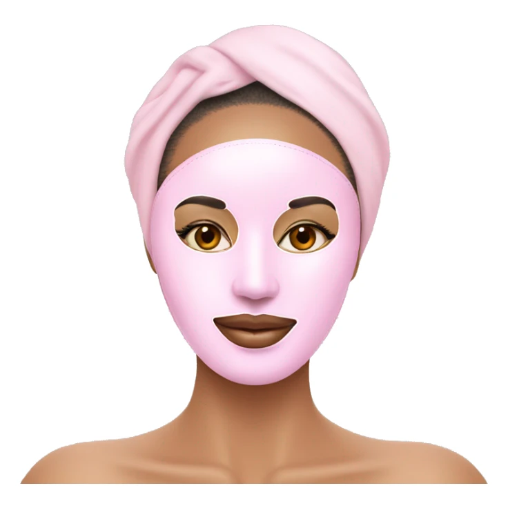 Lady with pastel pink face mask spa beauty full face relaxing sticker