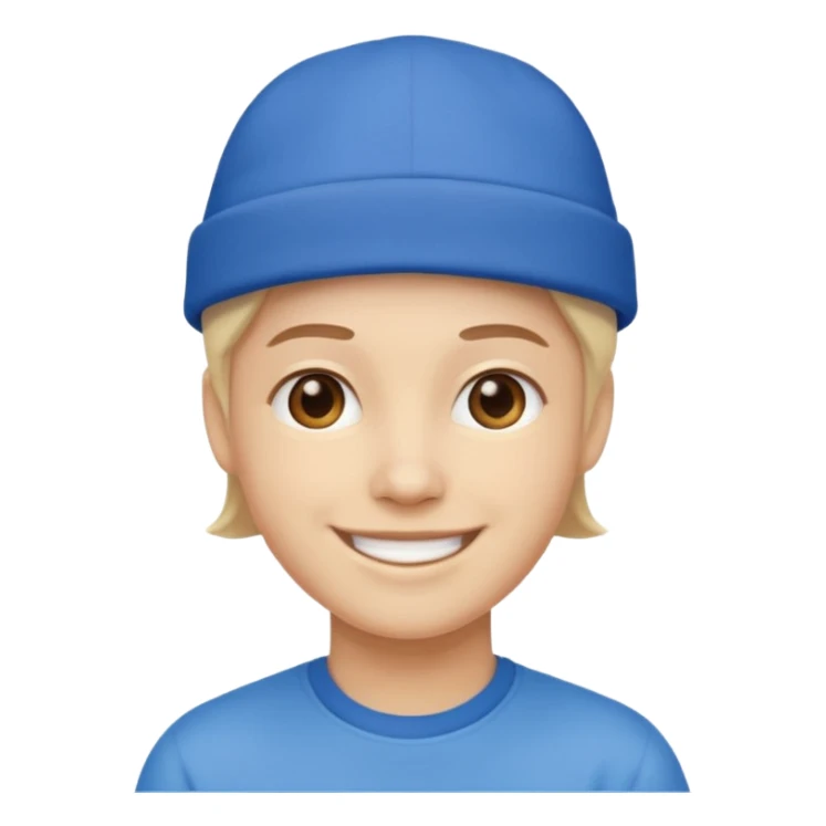 Mavi şapkalı gülen yüz sticker