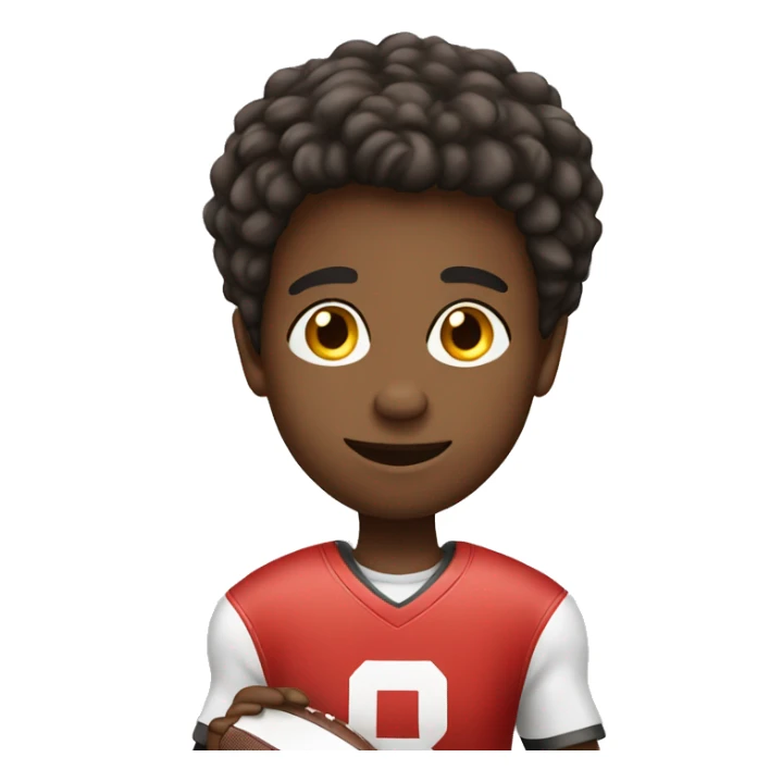 confident boy with football  sticker