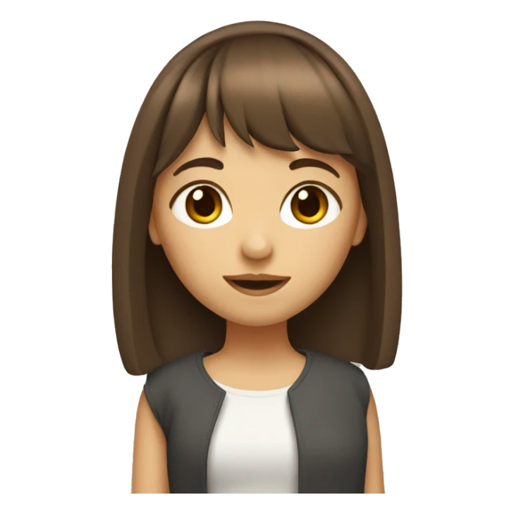 girl with brown hair and bangs sticker