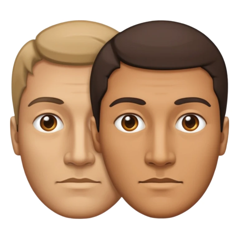 a man with two faces, half of the face looking right, half of the other part looking left sticker