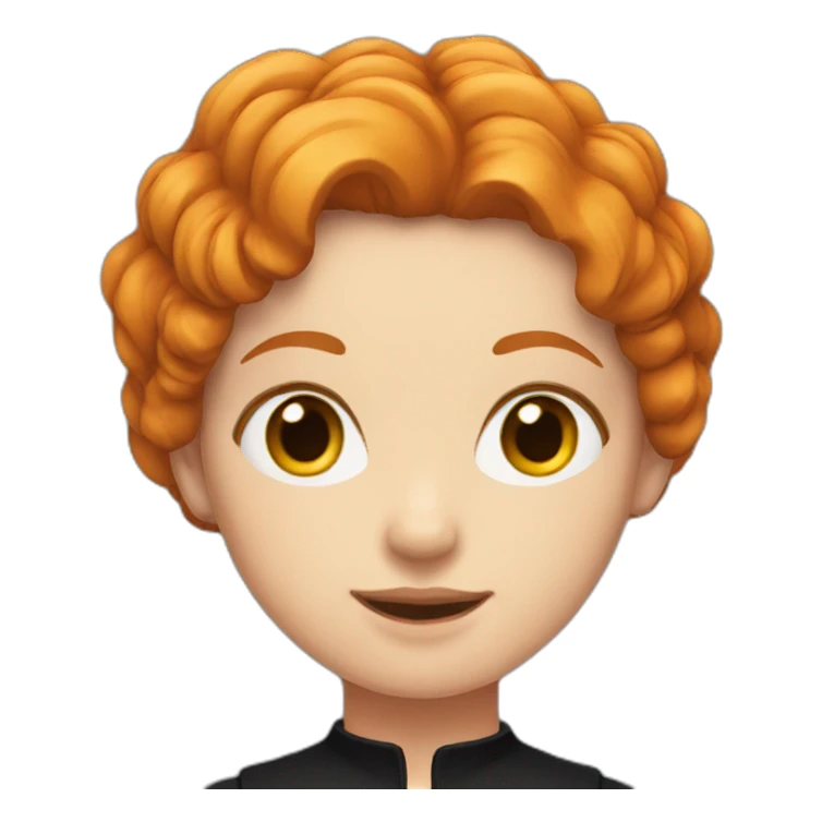 Ginger girl with red eyes and black outfit sticker