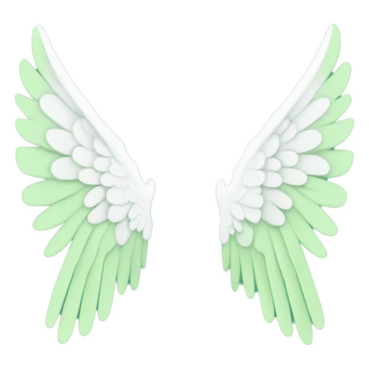 Simple angel wings, light green colour, mainly white. Should be very simple, not many lines. sticker