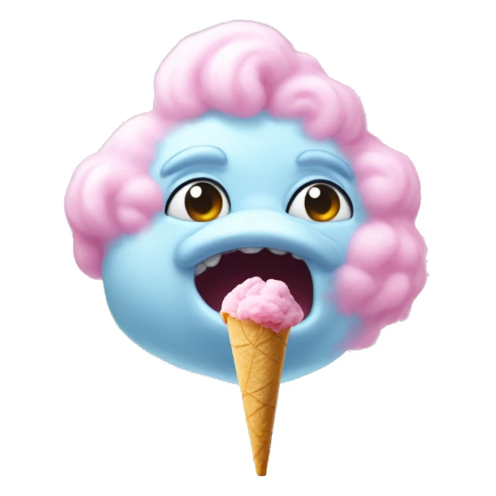 cotton candy eatting godilla sticker