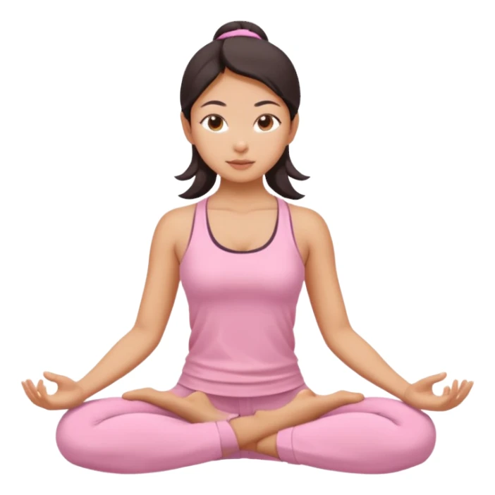asian yoga girl light pink clothes  sticker