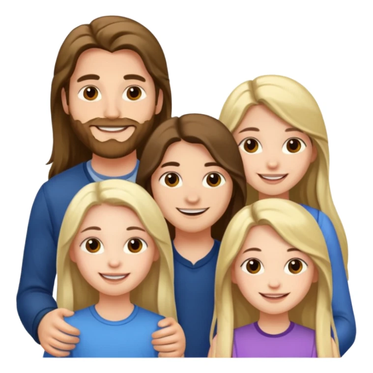 three friends, a man and two girls with long hair sticker
