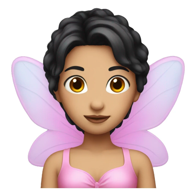 Fairy with black hair with pink outfit sticker