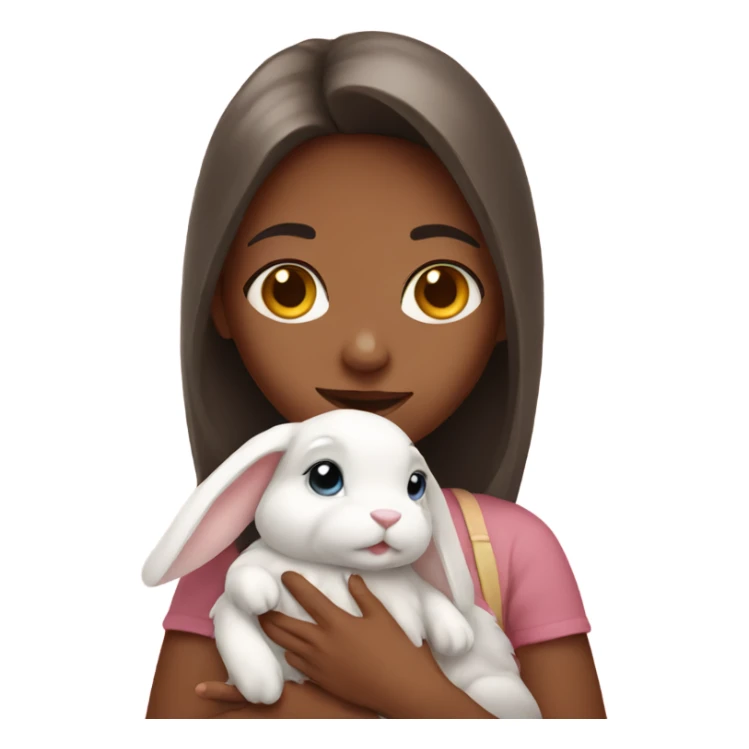 girl holding bunny sticker