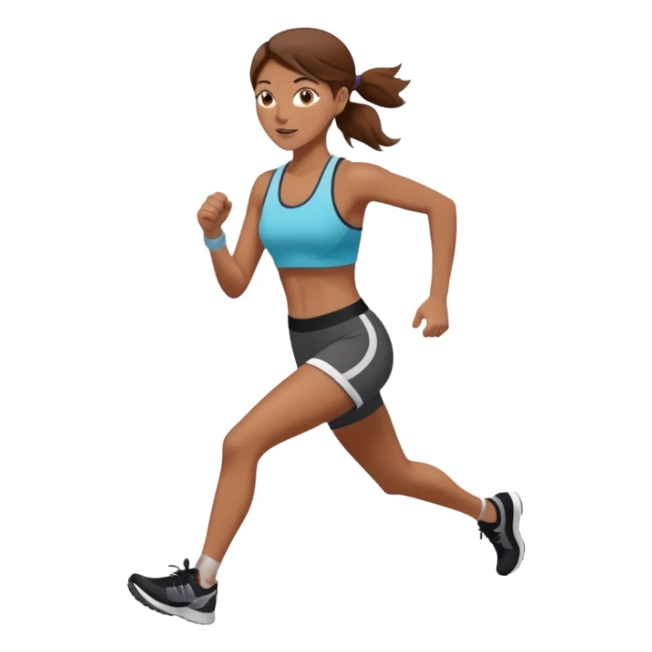 Naked woman running with brown hair sticker