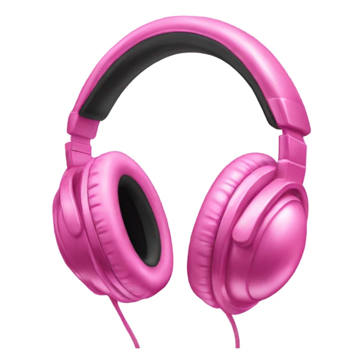 Realistic pair of metallic bubblegum pink Headphone set isolated.  sticker