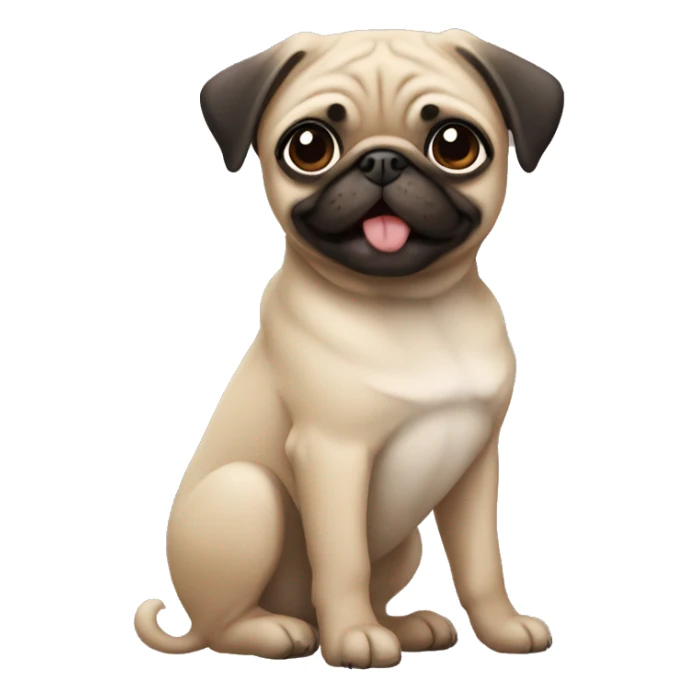Pug girl sticker