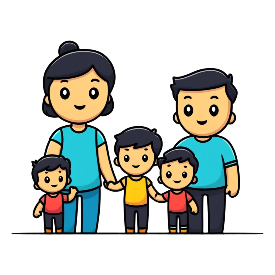 family of four sticker
