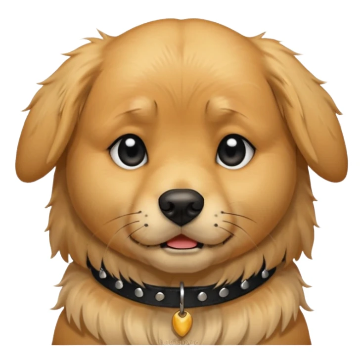 Crying golden retriever dog wearing goth accessories sticker