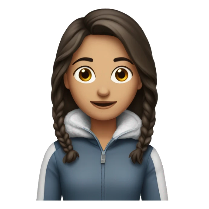 brunette girl skiinh sticker