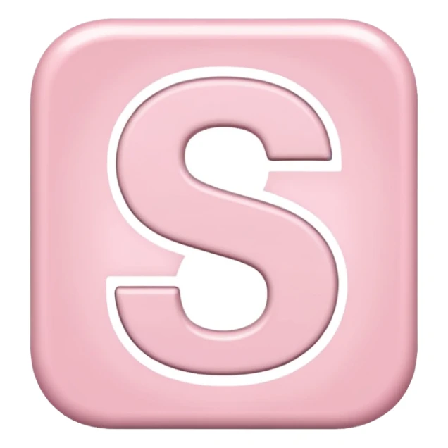 The letter S in a light pink sqaure  sticker