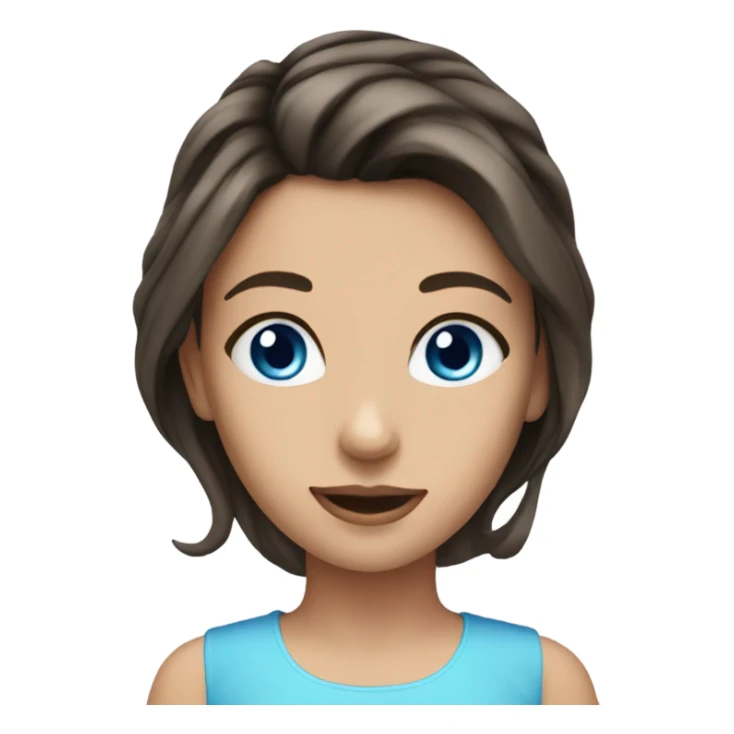 Brunette girl blue eyes fancy sticker