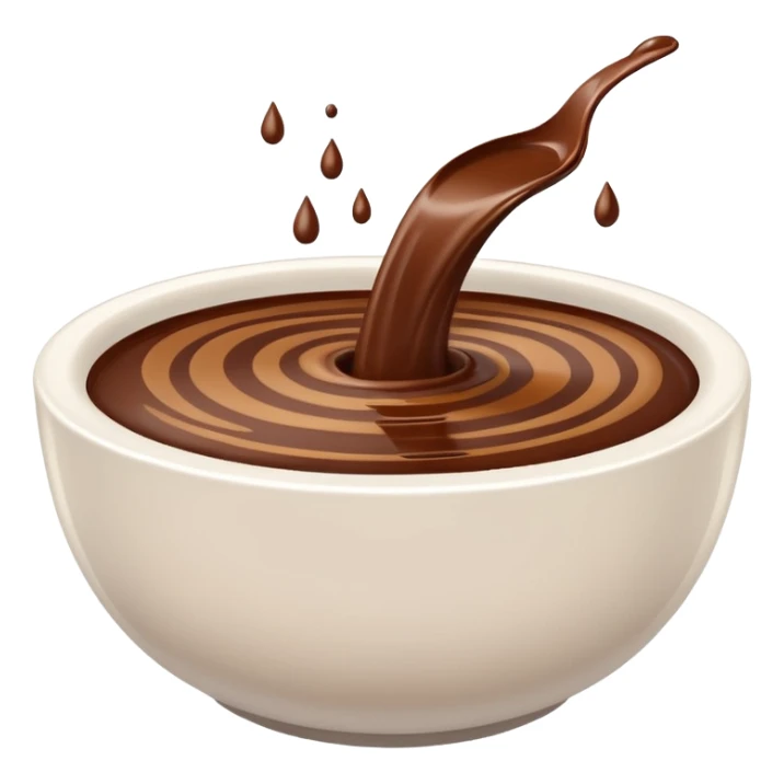 smooth brown liquid in white bowl sticker