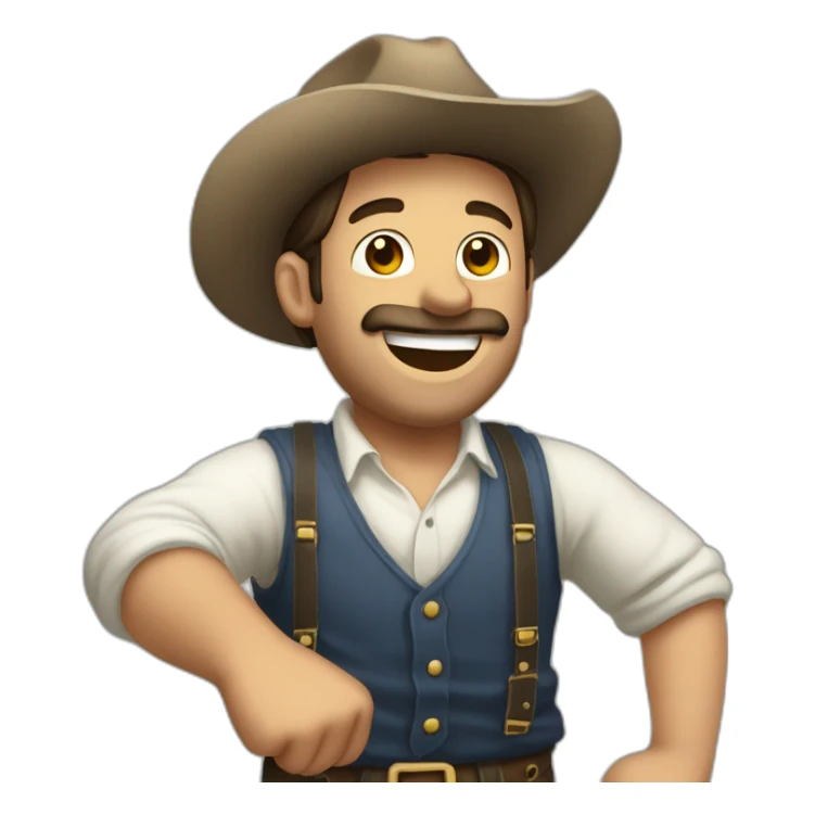 hombre festejando estirando los brazos hacia arriba feliz sticker