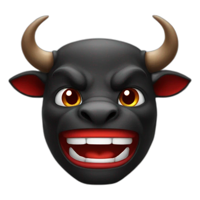 The black and red Minotaur smile  sticker