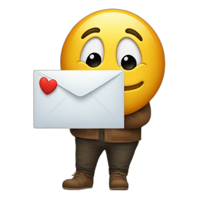 big emoji hugs a letter A sticker