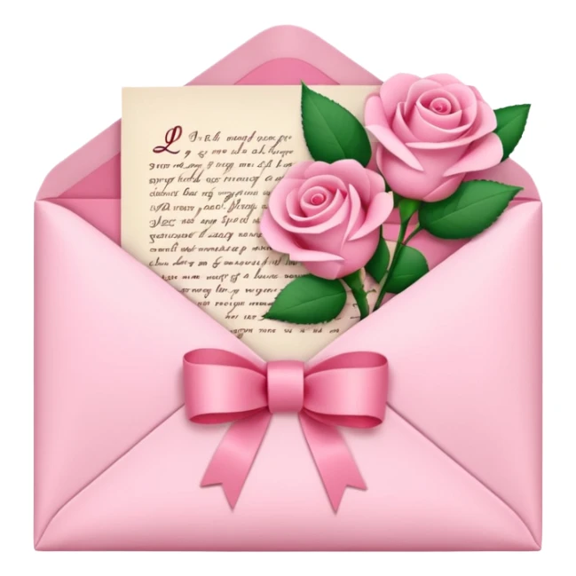 pink Love letter with flowers  sticker