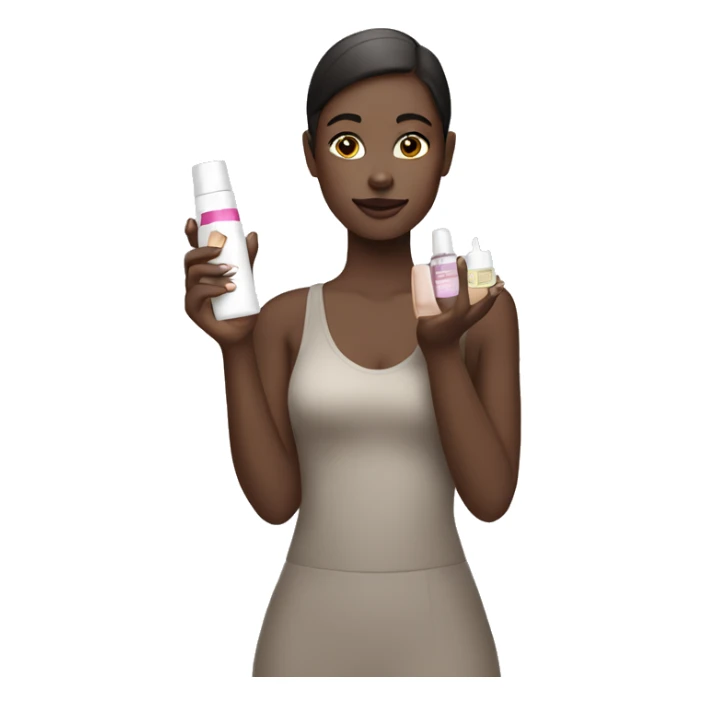 one white girl holding cosmetics in her hands sticker