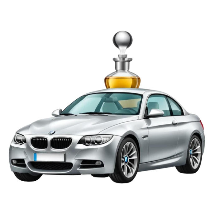 BMW car and perfume bottle merged sticker