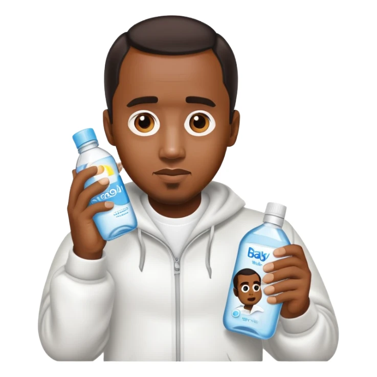 P Diddy holding baby oil sticker