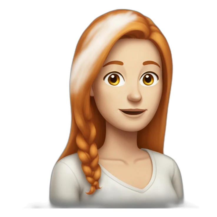 Older Redhead with freckles and straight long  hair sticker