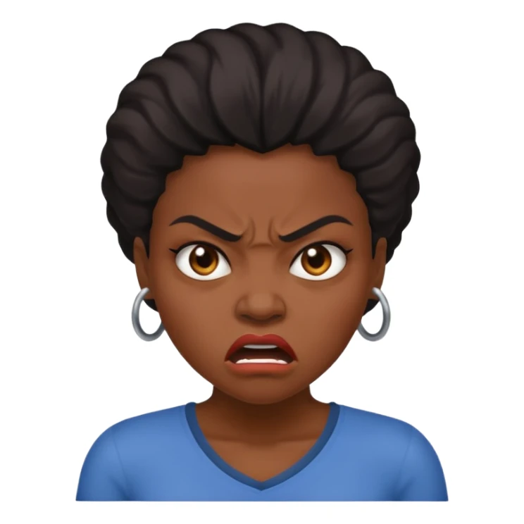 Angry Sarcastic face black woman  sticker