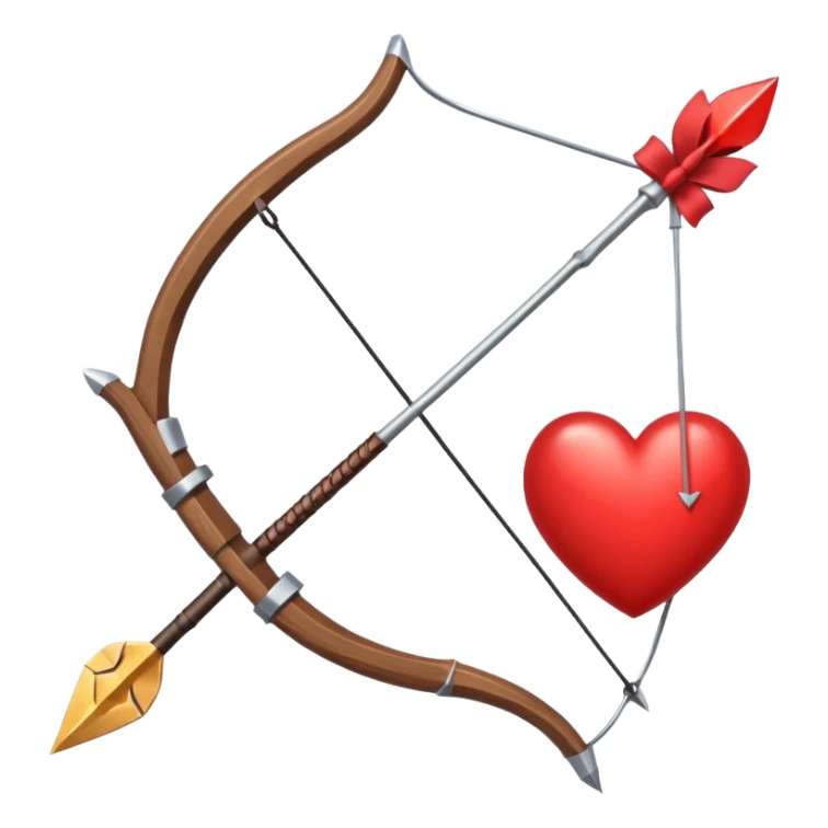 bow and arrow with red heart in the middle sticker