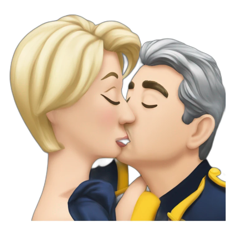 jean luc mélenchon kissing marine le pen sticker