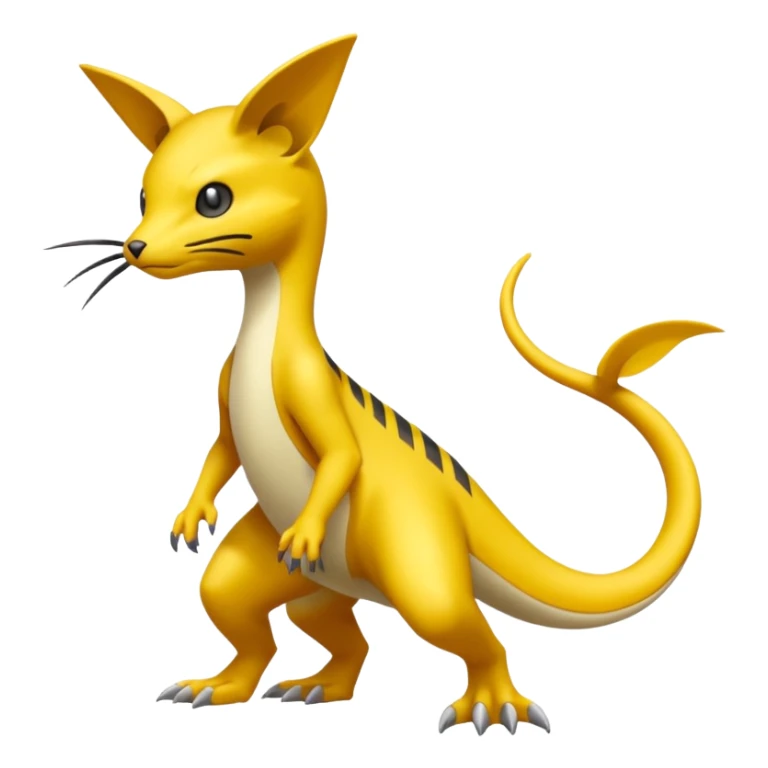  Slim Nimble Long-tailed Whip-fast Flexible Pokémon-Fakémon-Digimon-Creature, (full body) sticker