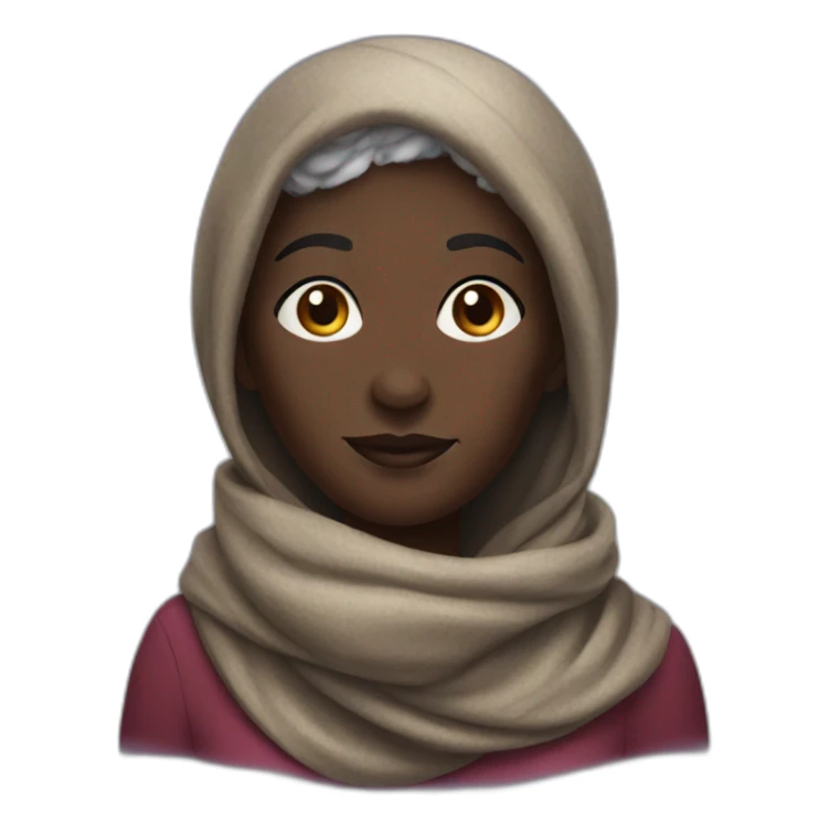 Beautiful old darkskin woman with scarf sticker