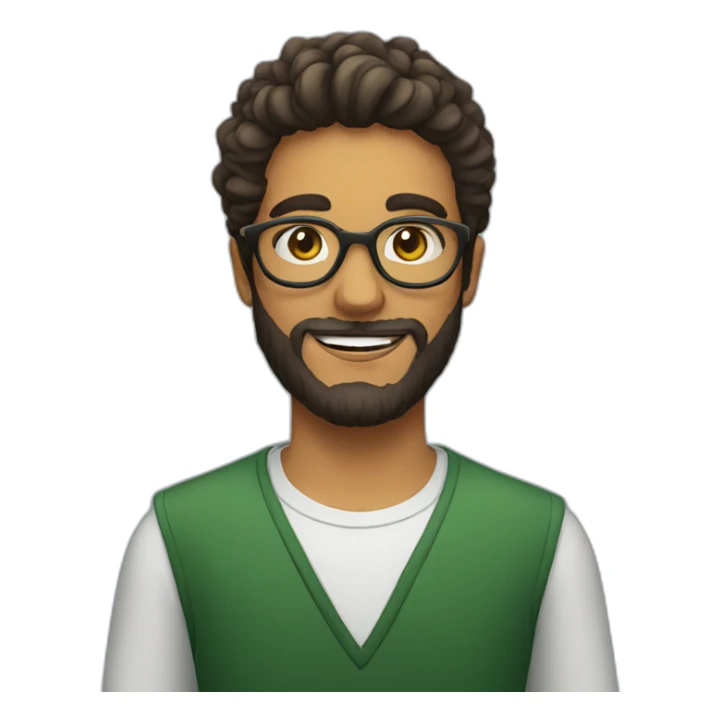 young brazilian man with beard and glasses sticker