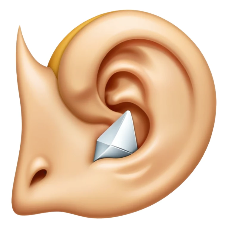 icon of an ear with a diagonal slash, clear ignore meaning sticker