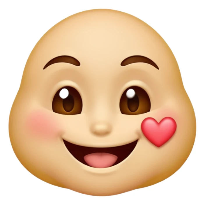 A single emoji that's feeling extreme happiness. Blushing and feeling in love. Grinning and smiling and making a kissy face. Something sweet and perfect to send to someone you love. Not a familiar love something deep and profound. Something unique. sticker